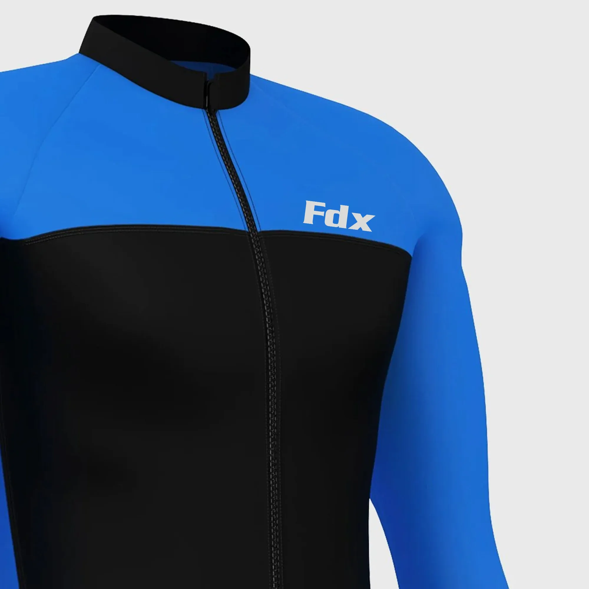 Fdx Comet Men's & Boy's Blue Thermal Roubaix Long Sleeve Cycling Jersey