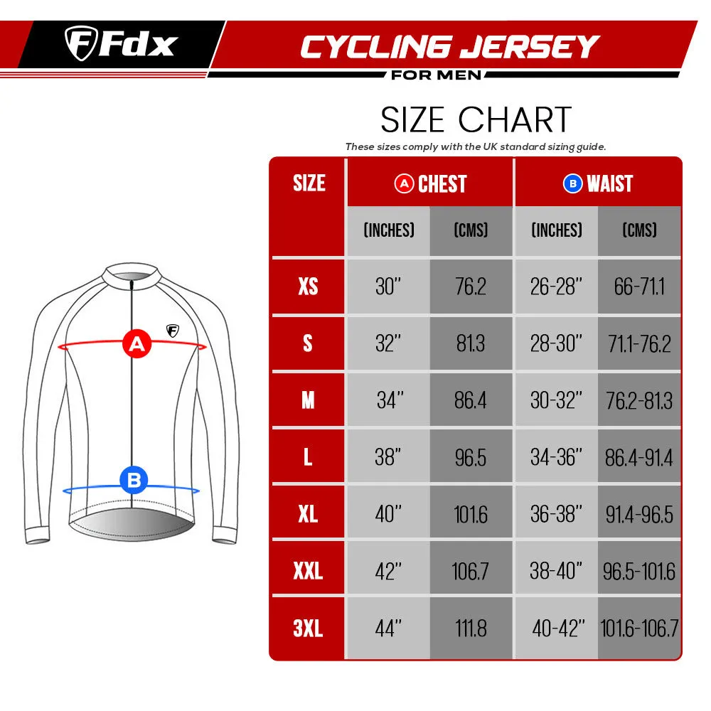 Fdx Comet Men's & Boy's Blue Thermal Roubaix Long Sleeve Cycling Jersey