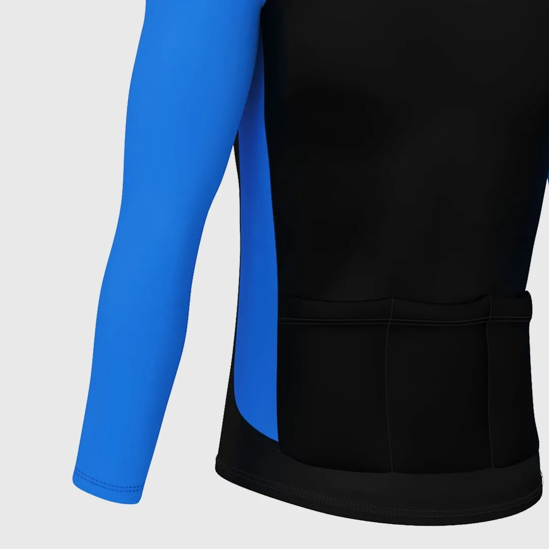 Fdx Comet Men's & Boy's Blue Thermal Roubaix Long Sleeve Cycling Jersey