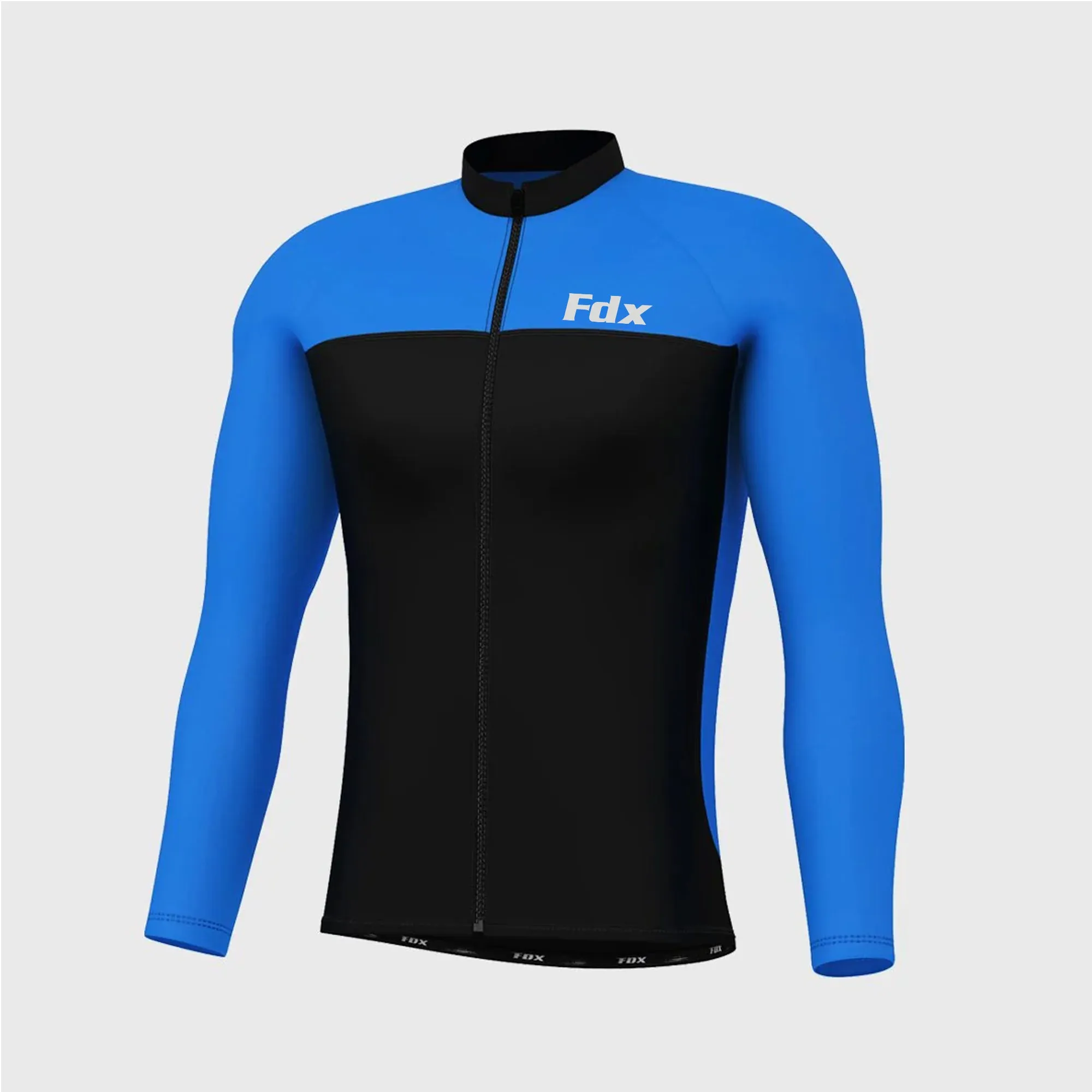 Fdx Comet Men's & Boy's Blue Thermal Roubaix Long Sleeve Cycling Jersey
