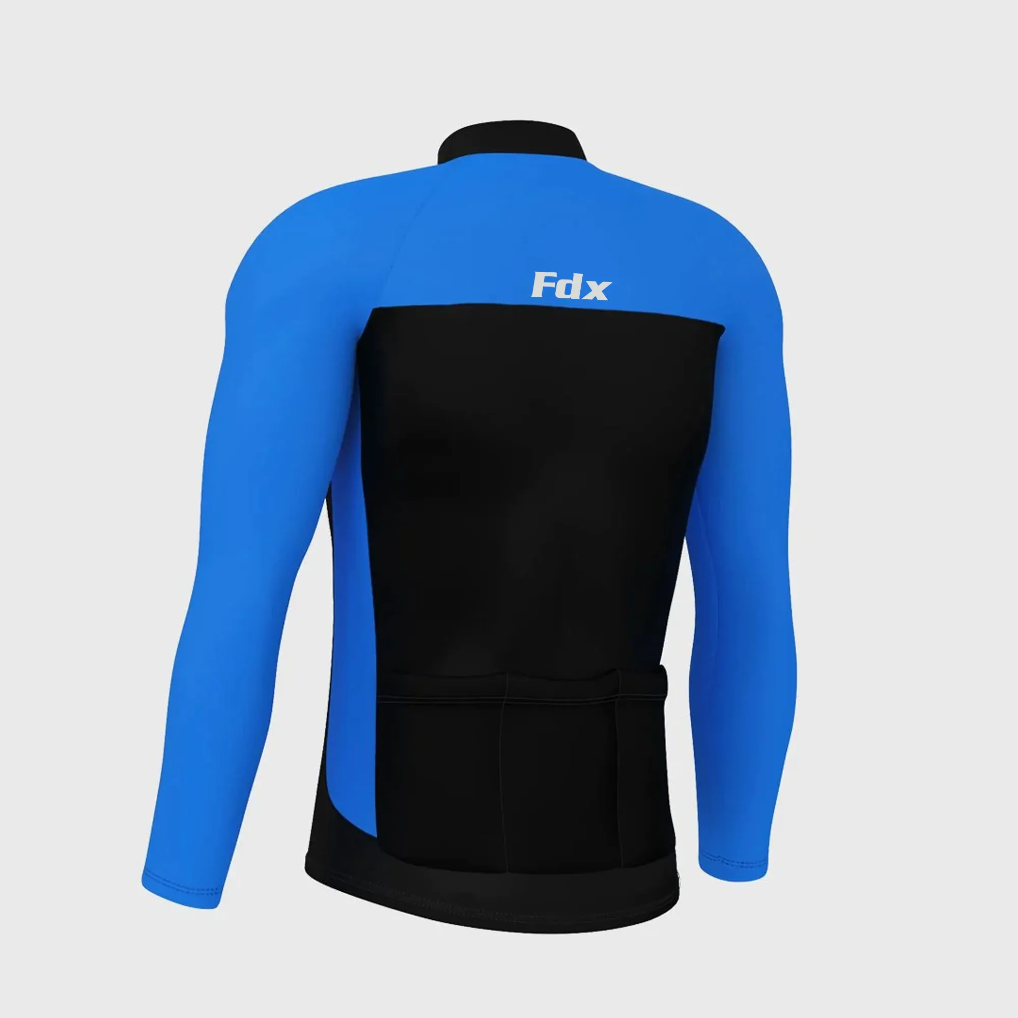 Fdx Comet Men's & Boy's Blue Thermal Roubaix Long Sleeve Cycling Jersey
