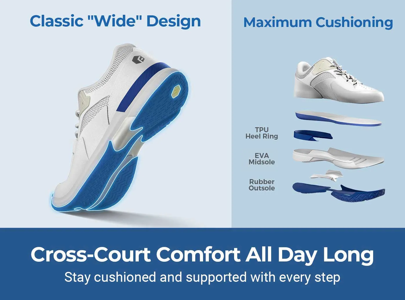 FitVille Men's Amadeus Tennis & Pickleball Court Shoes by FitVille