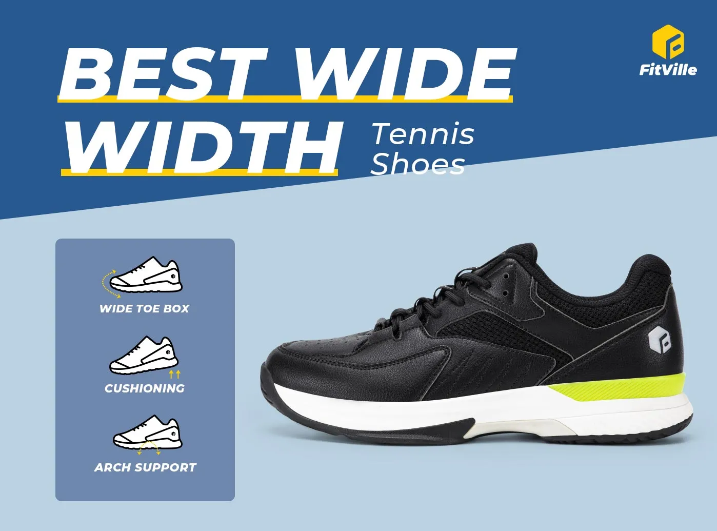 FitVille Men's Amadeus Tennis & Pickleball Court Shoes by FitVille