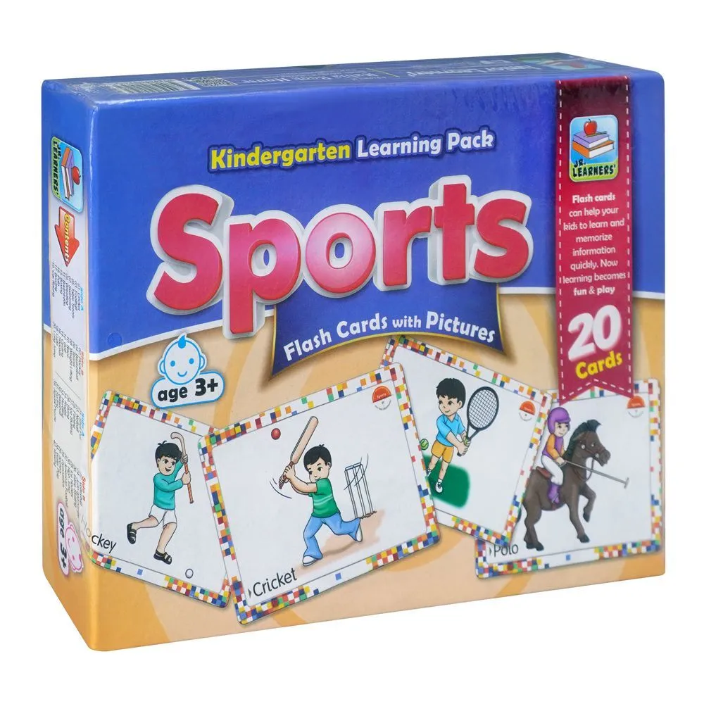 Flash Cards With Pictures Sports, Large 7 X 9.5 Inches, For 3  Years