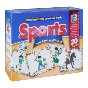 Flash Cards With Pictures Sports, Large 7 X 9.5 Inches, For 3  Years
