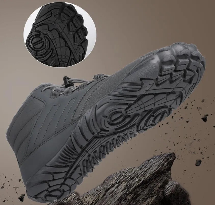 Fleece-lined Warm Five-finger Outdoor Sports Cotton Shoes Boots Wear-resistant Non-slip