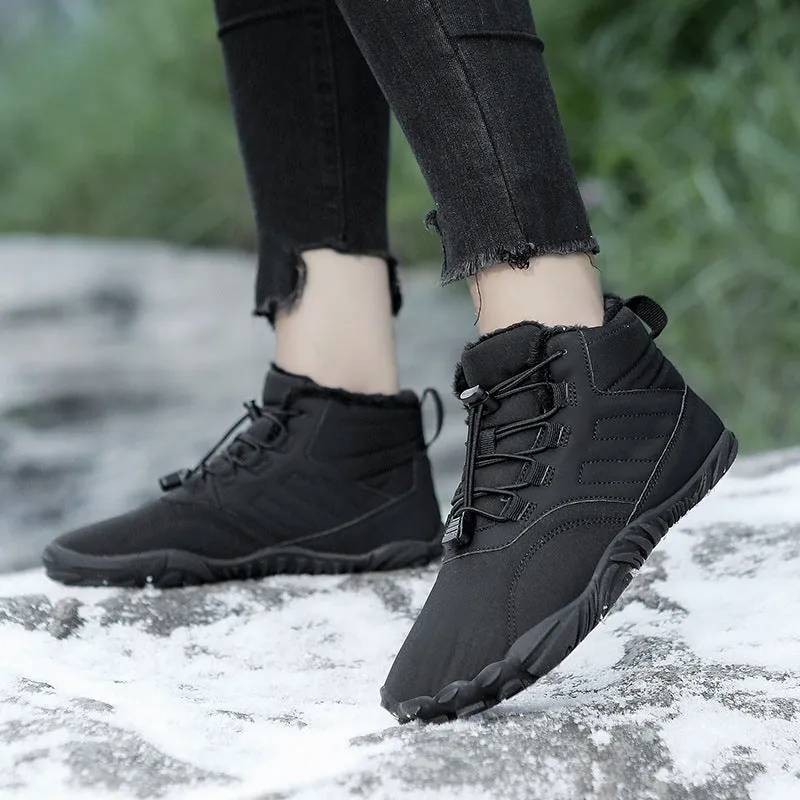 Fleece-lined Warm Five-finger Outdoor Sports Cotton Shoes Boots Wear-resistant Non-slip