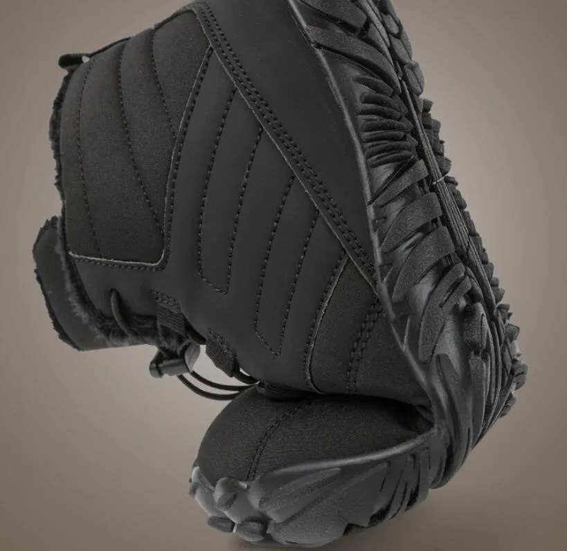 Fleece-lined Warm Five-finger Outdoor Sports Cotton Shoes Boots Wear-resistant Non-slip