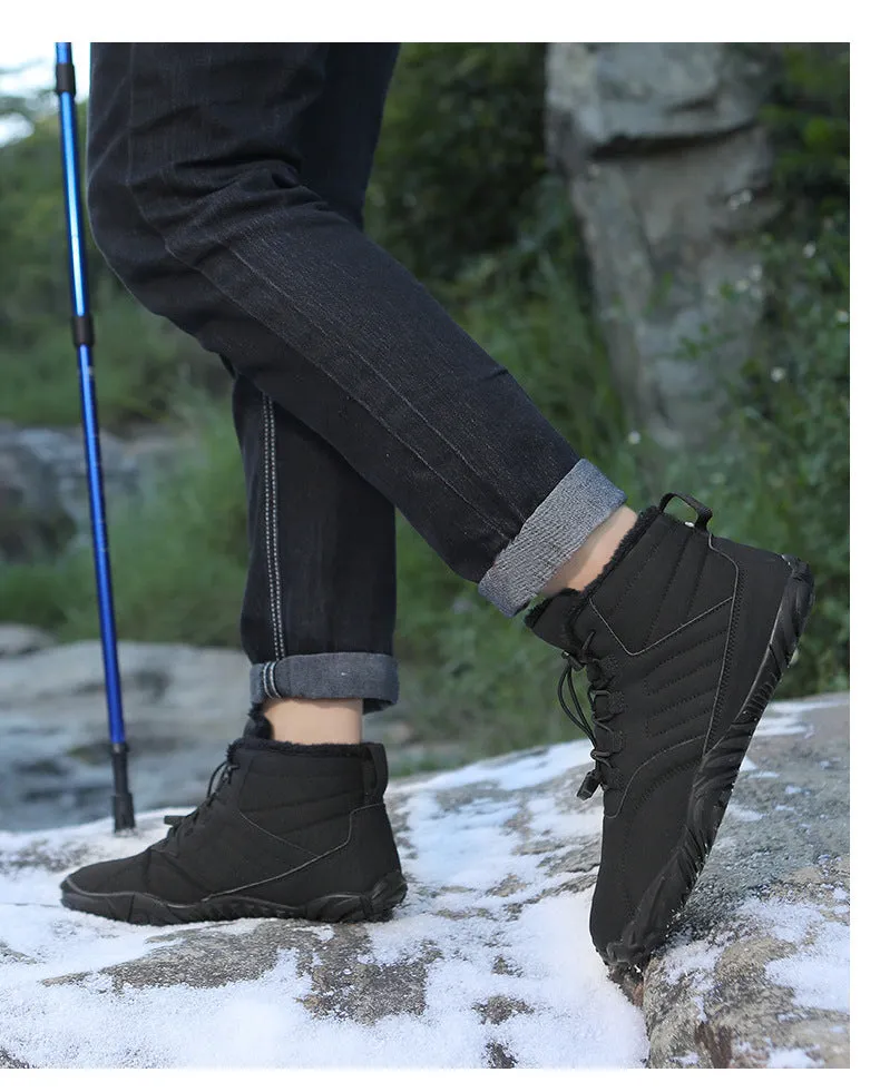 Fleece-lined Warm Five-finger Outdoor Sports Cotton Shoes Boots Wear-resistant Non-slip