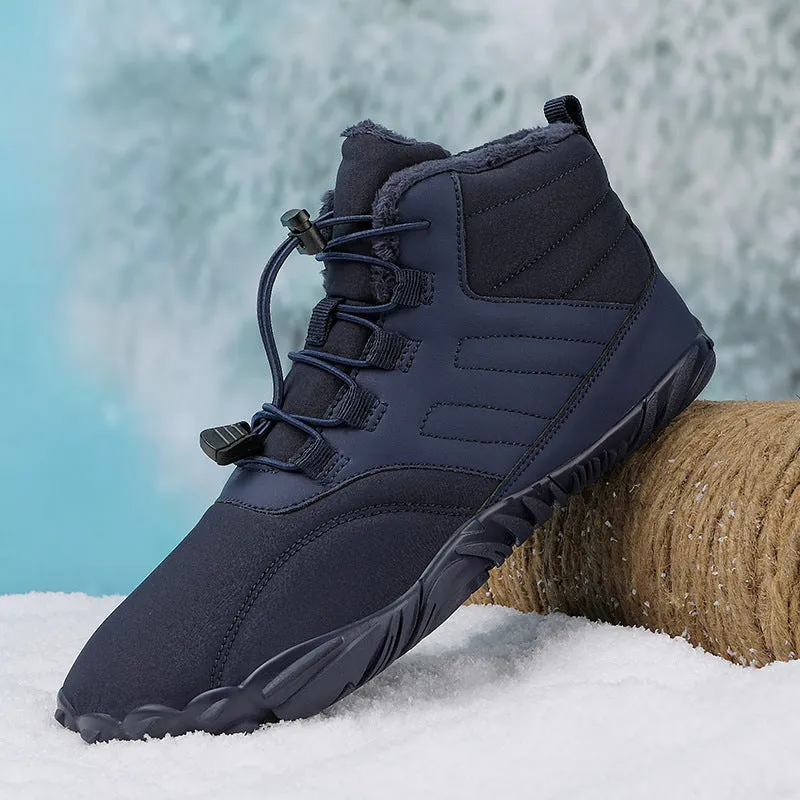 Fleece-lined Warm Five-finger Outdoor Sports Cotton Shoes Boots Wear-resistant Non-slip