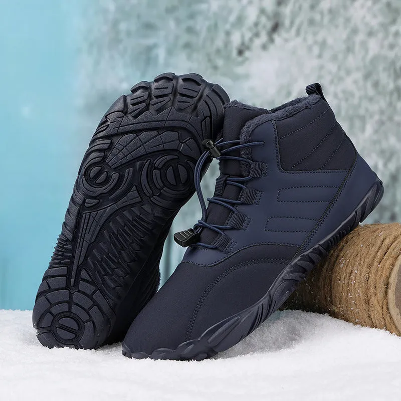 Fleece-lined Warm Five-finger Outdoor Sports Cotton Shoes Boots Wear-resistant Non-slip