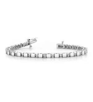 Fluted Diamond Tennis Bracelet
