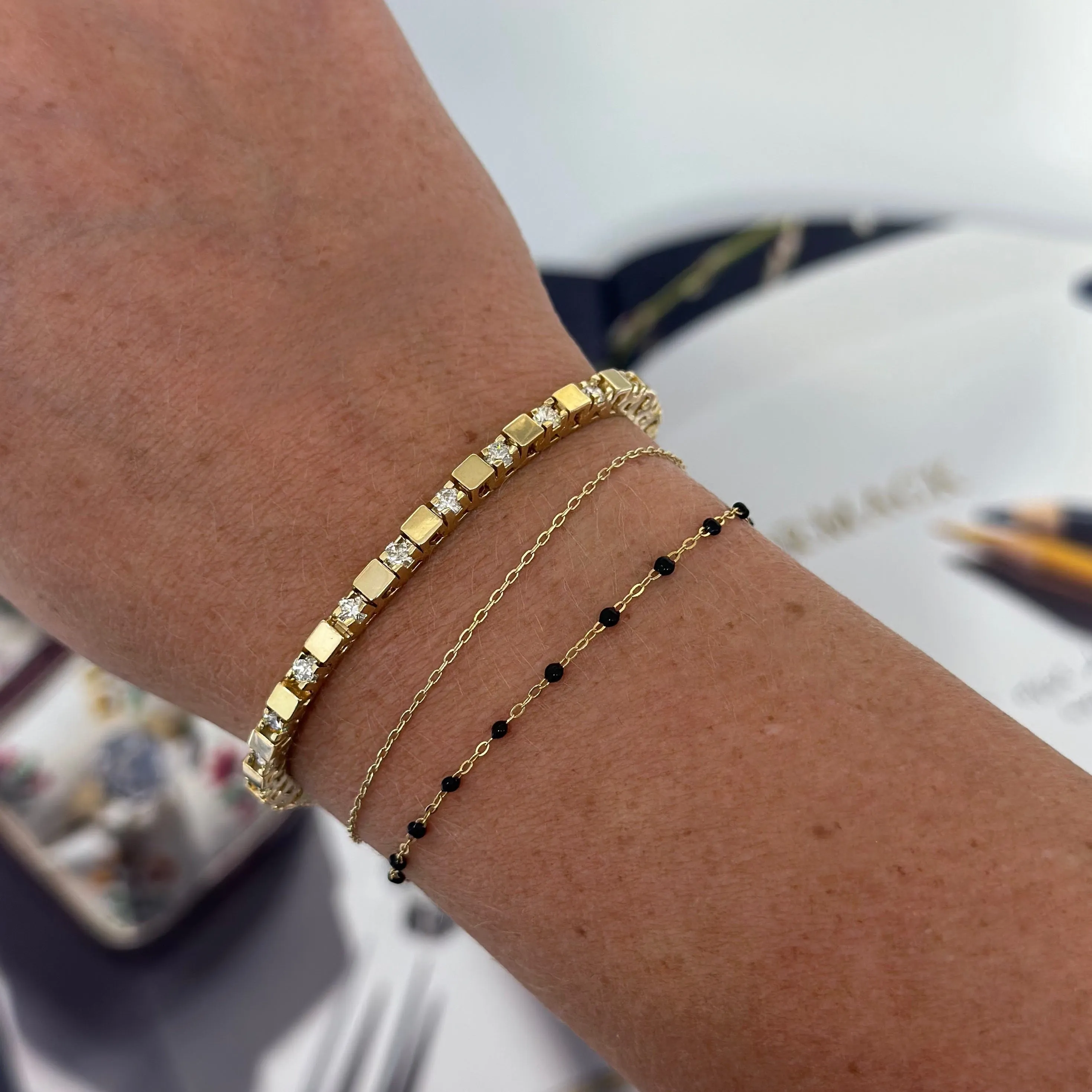 Fluted Diamond Tennis Bracelet