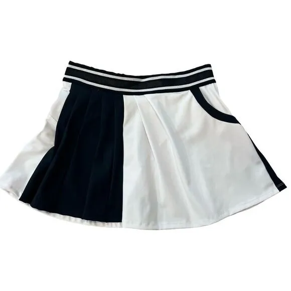 Free People Movement Round Robbin Skort White/Black Size S Elastic Waist