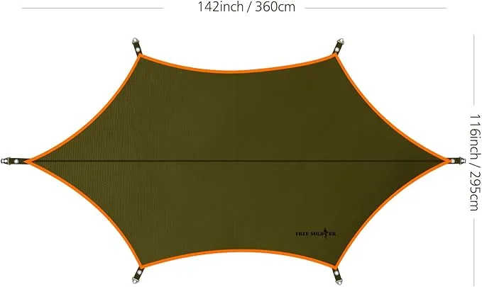 FREE SOLDIER Waterproof Portable Tarp Multifunctional Outdoor Camping Traveling Awning Backpacking Tarp Shelter Rain Tarp (Greenish Brown 6 Loop 10×10ft)