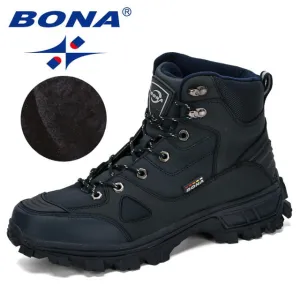 Genuine Leather Hiking Shoes Men Winter Outdoor Sport Shoes