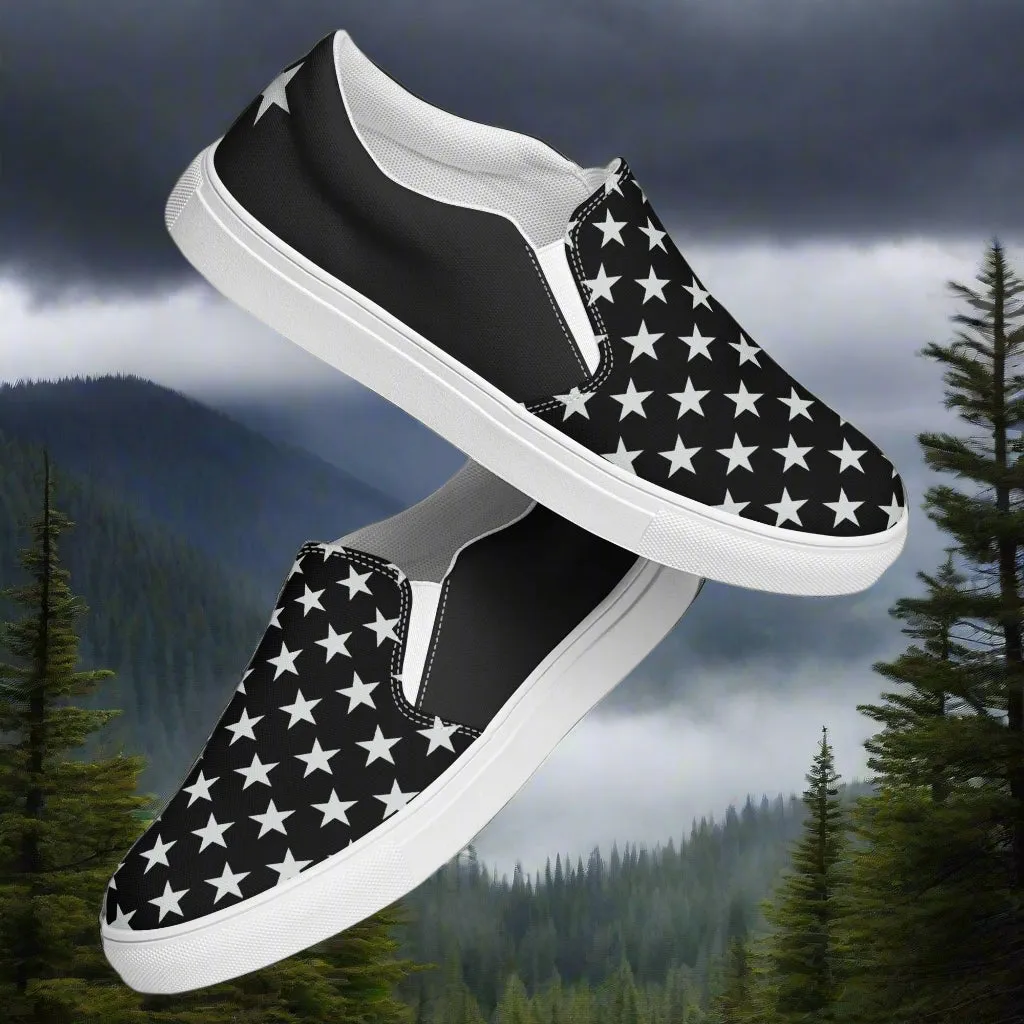 GeoMetro Men's Star Pattern Slip-On Canvas Shoes
