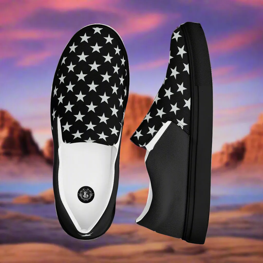 GeoMetro Men's Star Pattern Slip-On Canvas Shoes