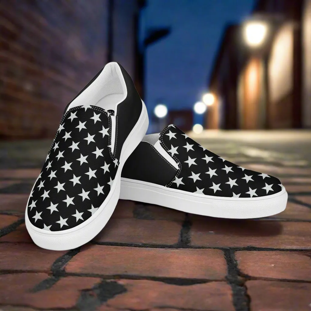 GeoMetro Men's Star Pattern Slip-On Canvas Shoes