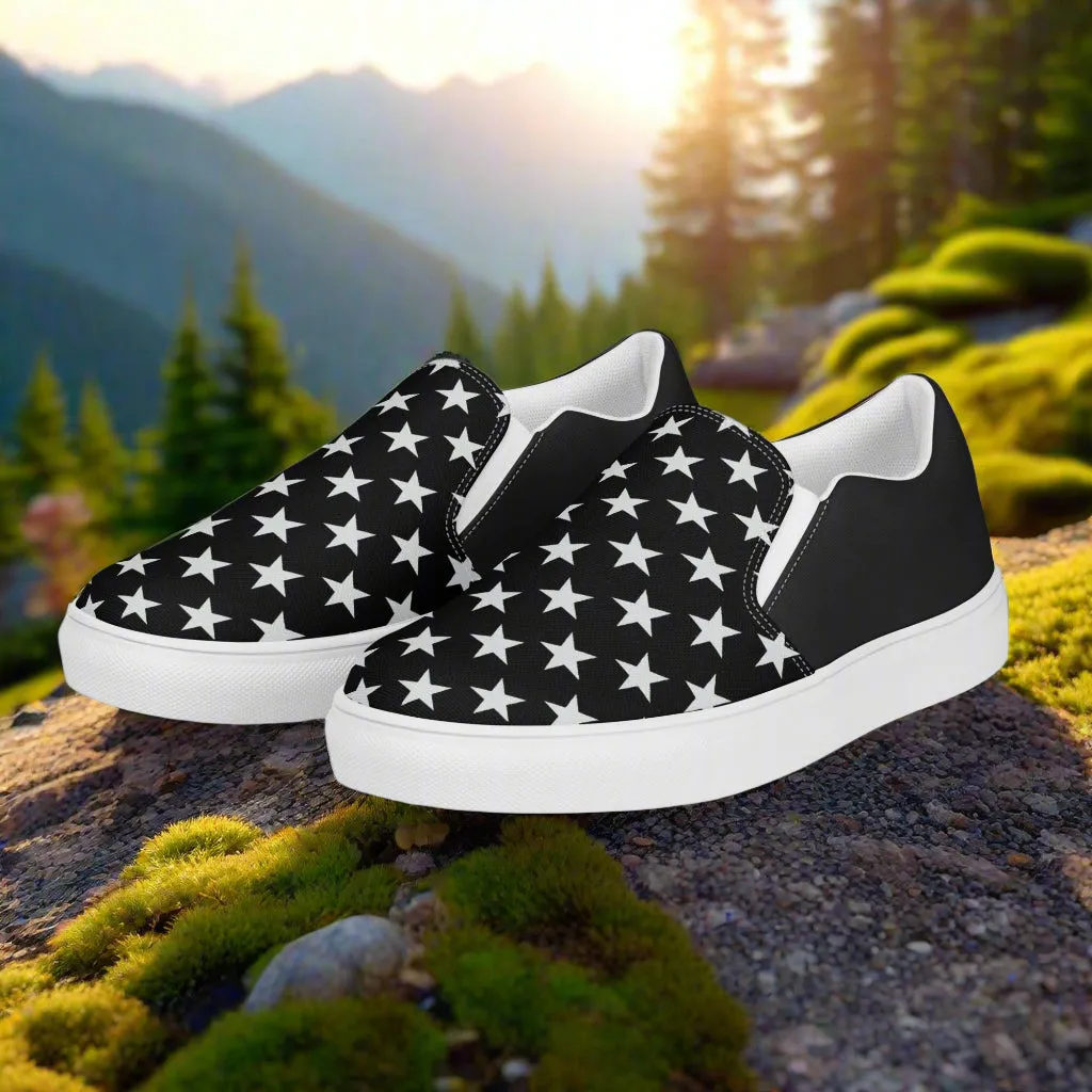 GeoMetro Men's Star Pattern Slip-On Canvas Shoes