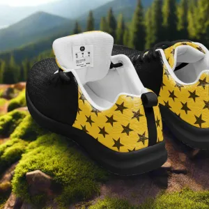 GeoMetro | Women’s Athletic Shoes | Black Stars Yellow 2Tone