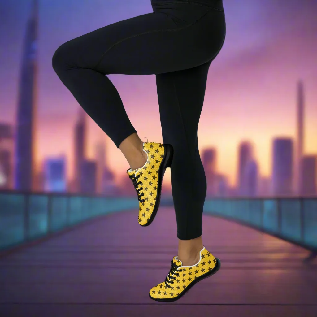 GeoMetro | Women’s Athletic Shoes | Black Stars Yellow