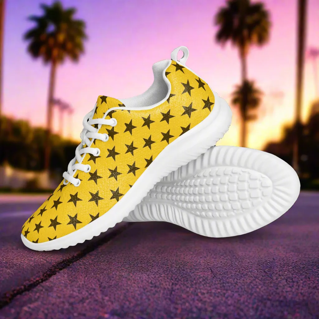 GeoMetro | Women’s Athletic Shoes | Black Stars Yellow
