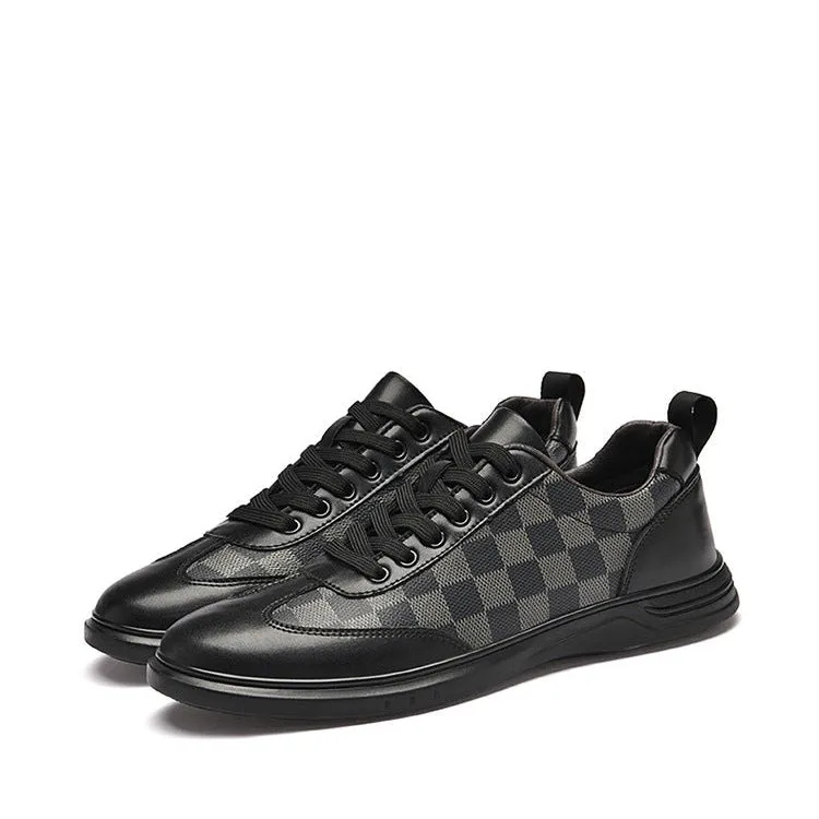 Gianni Checkered Leather Sneakers