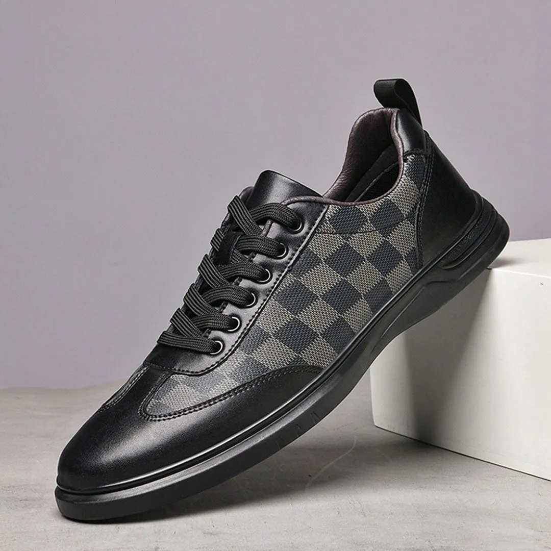 Gianni Checkered Leather Sneakers