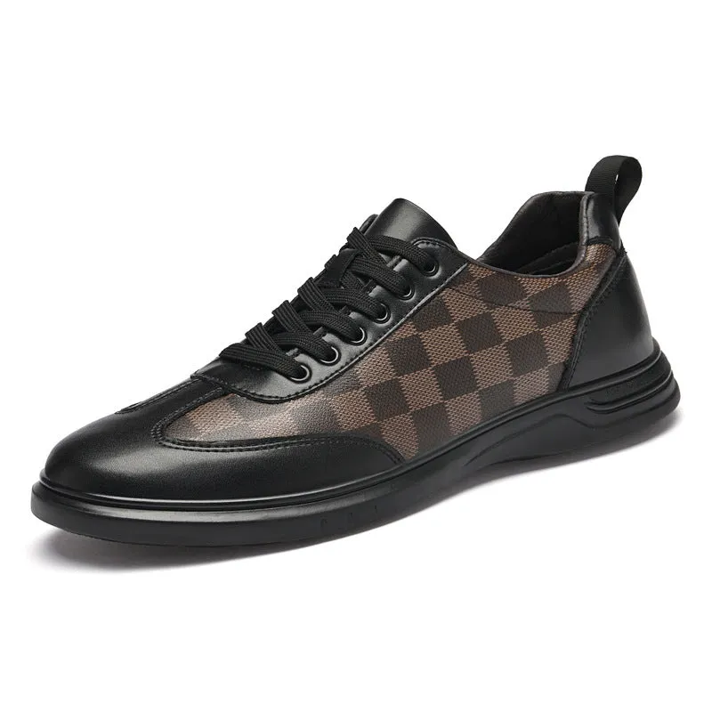 Gianni Checkered Leather Sneakers