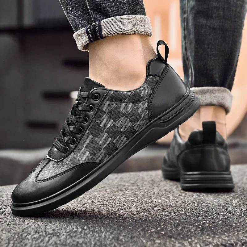 Gianni Checkered Leather Sneakers