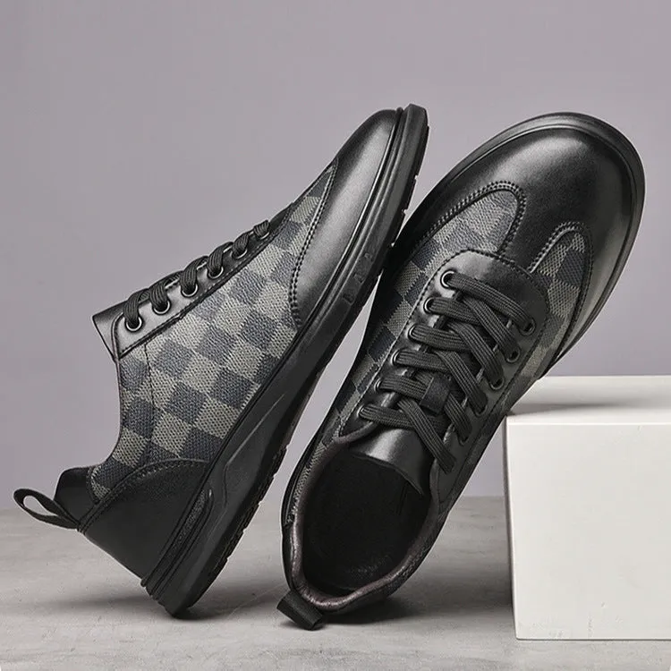 Gianni Checkered Leather Sneakers