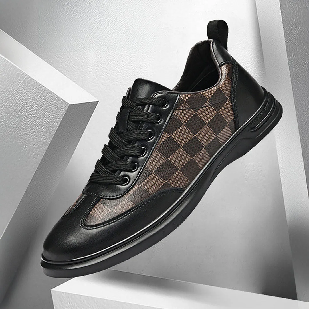 Gianni Checkered Leather Sneakers
