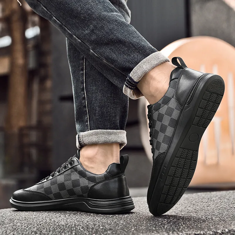 Gianni Checkered Leather Sneakers