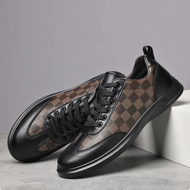 Gianni Checkered Leather Sneakers
