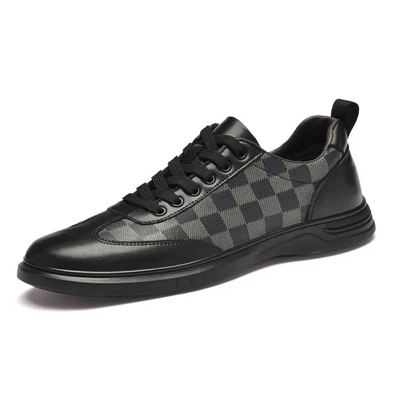 Gianni Checkered Leather Sneakers
