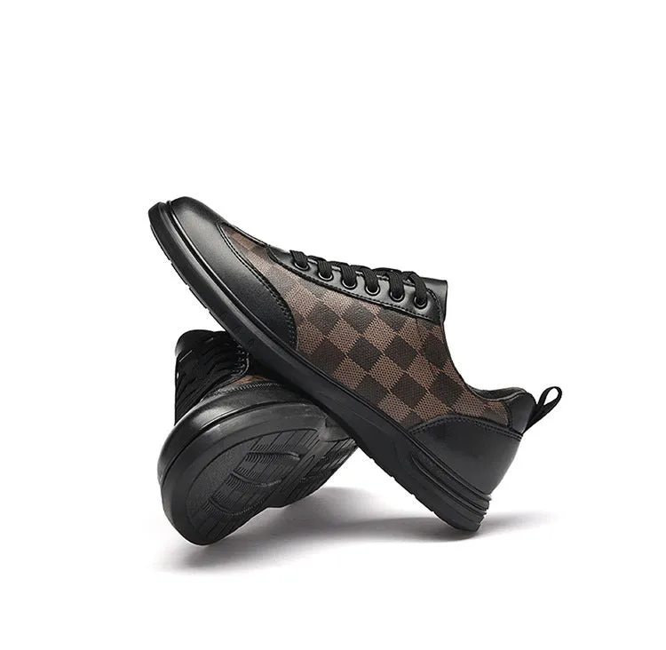 Gianni Checkered Leather Sneakers