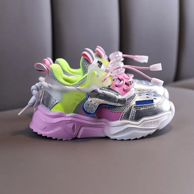 Girls Boys Casual Shoes Soft Bottom Non-slip Breathable Sports Shoes