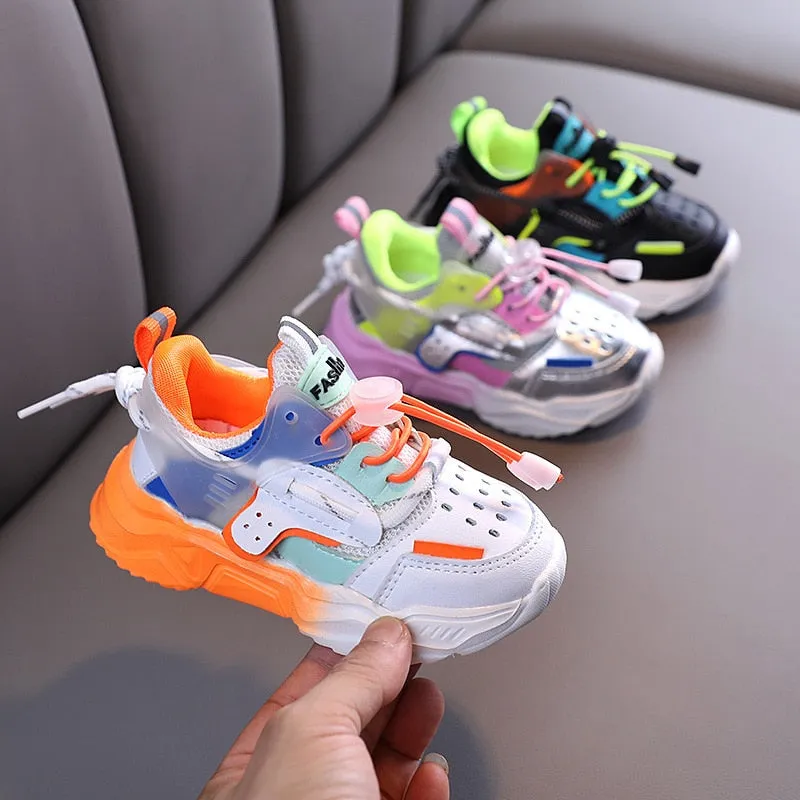Girls Boys Casual Shoes Soft Bottom Non-slip Breathable Sports Shoes