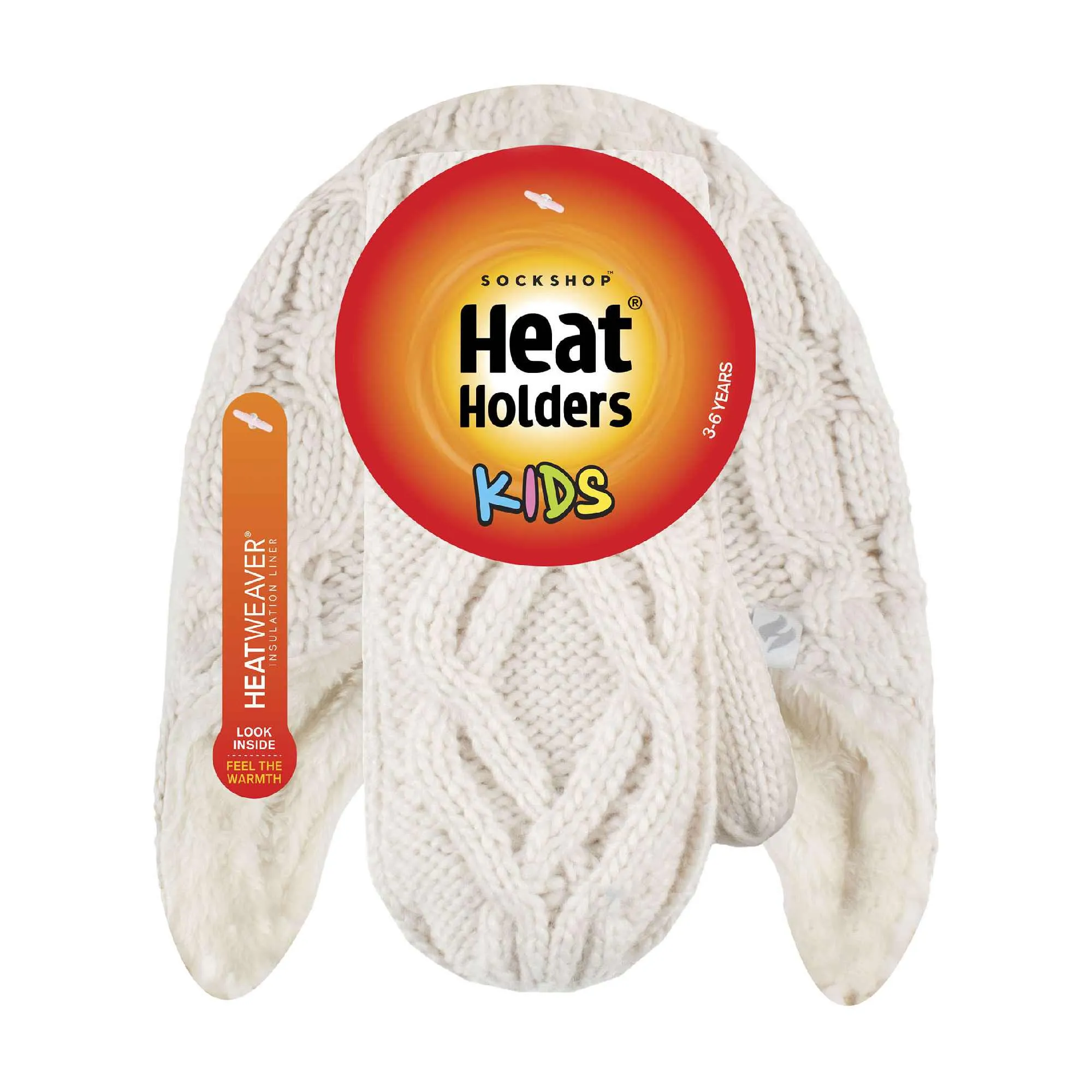 Girls Cable Knitted Design Trapper Hat & Mittens Set