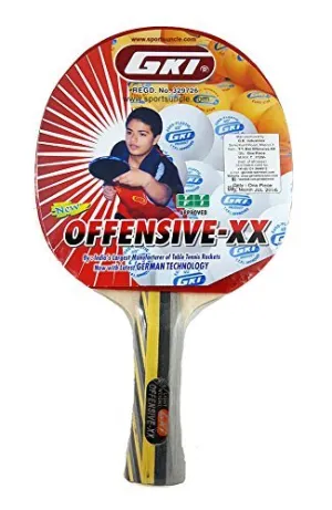 GKI Offensive XX New Computerised Printed Cover Wooden Table Tennis Racquet