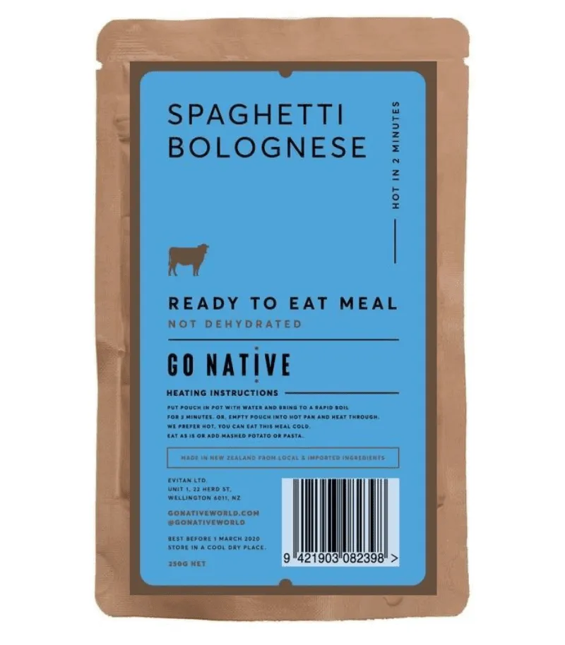 Go Native MRE Spaghetti Bolognese