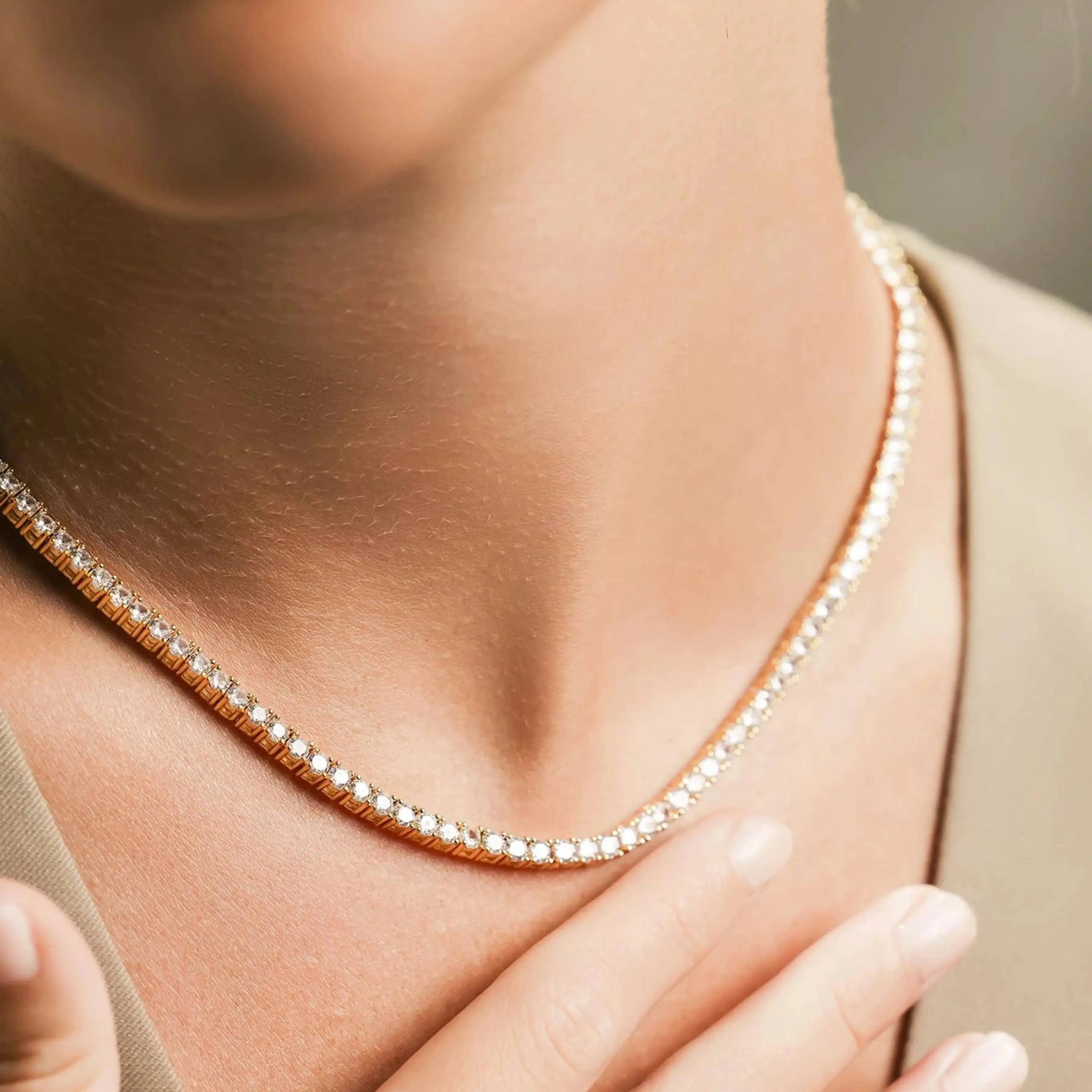 GOLD TENNIS NECKLACE