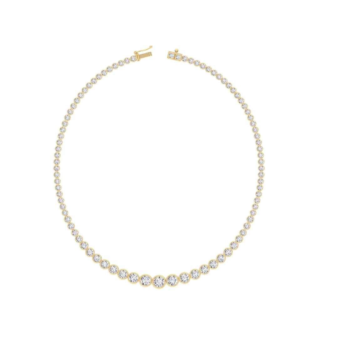 Graduated Diamond Bezel Tennis Necklace