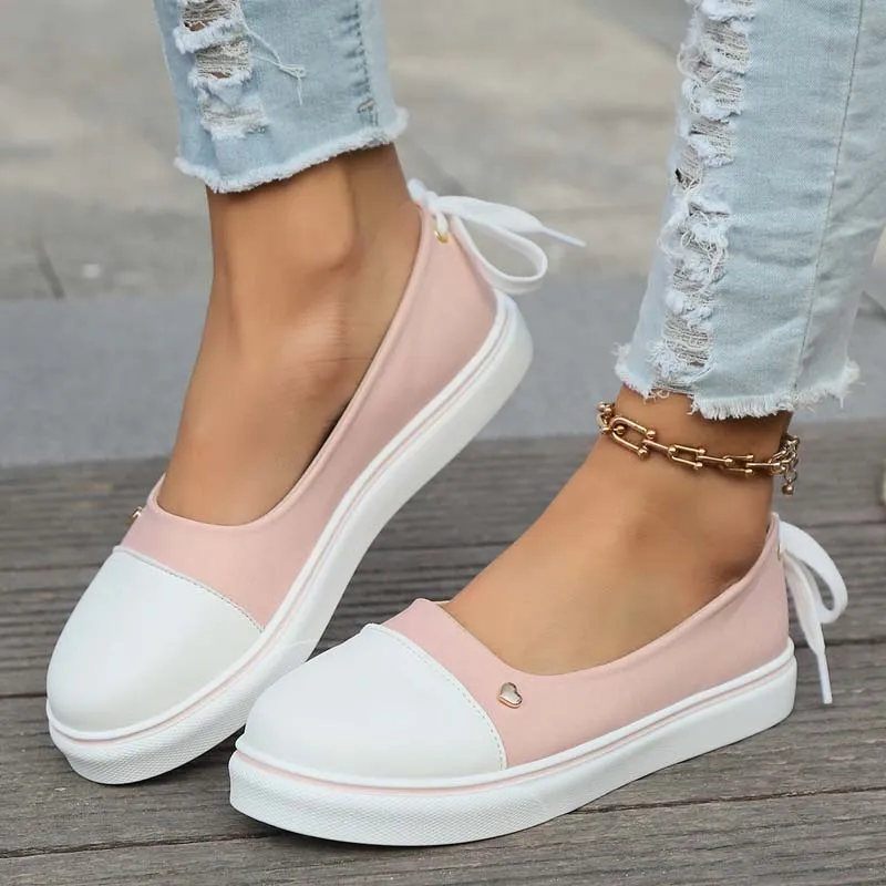 GS Slide Step | Leuke lage instap sneakers met veter hak voor dames