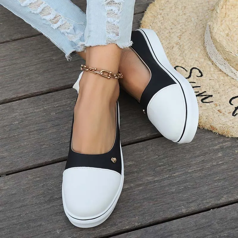 GS Slide Step | Leuke lage instap sneakers met veter hak voor dames