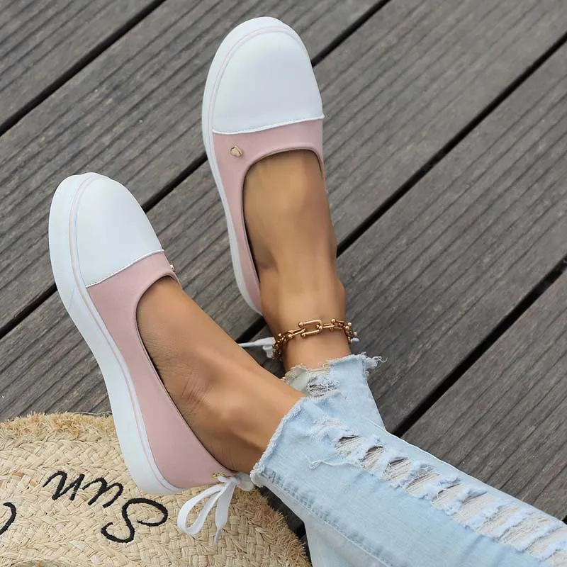 GS Slide Step | Leuke lage instap sneakers met veter hak voor dames