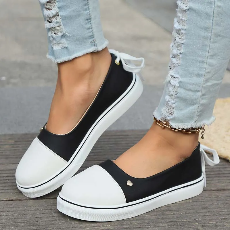 GS Slide Step | Leuke lage instap sneakers met veter hak voor dames