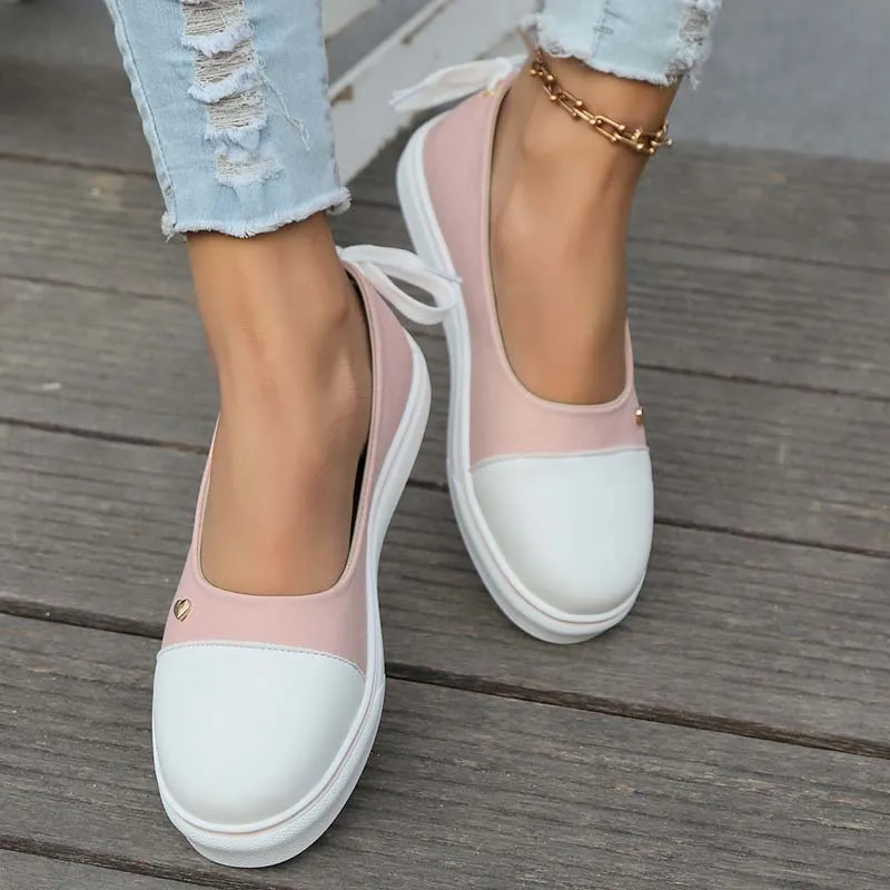 GS Slide Step | Leuke lage instap sneakers met veter hak voor dames