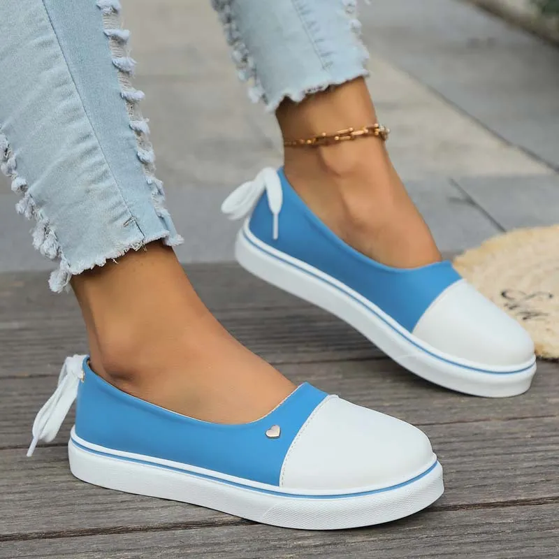 GS Slide Step | Leuke lage instap sneakers met veter hak voor dames